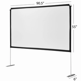 Onn. 100024196 100" Portable Indoor/Outdoor 16:9 Theater Projection Screen with Detachable Legs, White