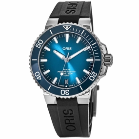 Oris Aquis Date Calibre 400 Blue Ceramic Rubber Strap  Men's Watch 01 400 7763 4135-07 4 24 74EB