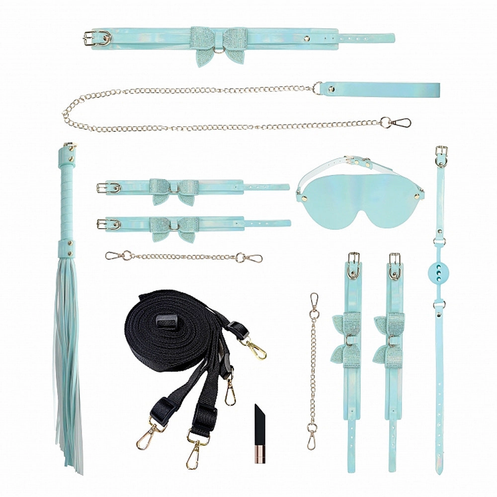 Ouch! Paris Crystal Bow & Holographic Faux Leather BDSM Kit Handbag