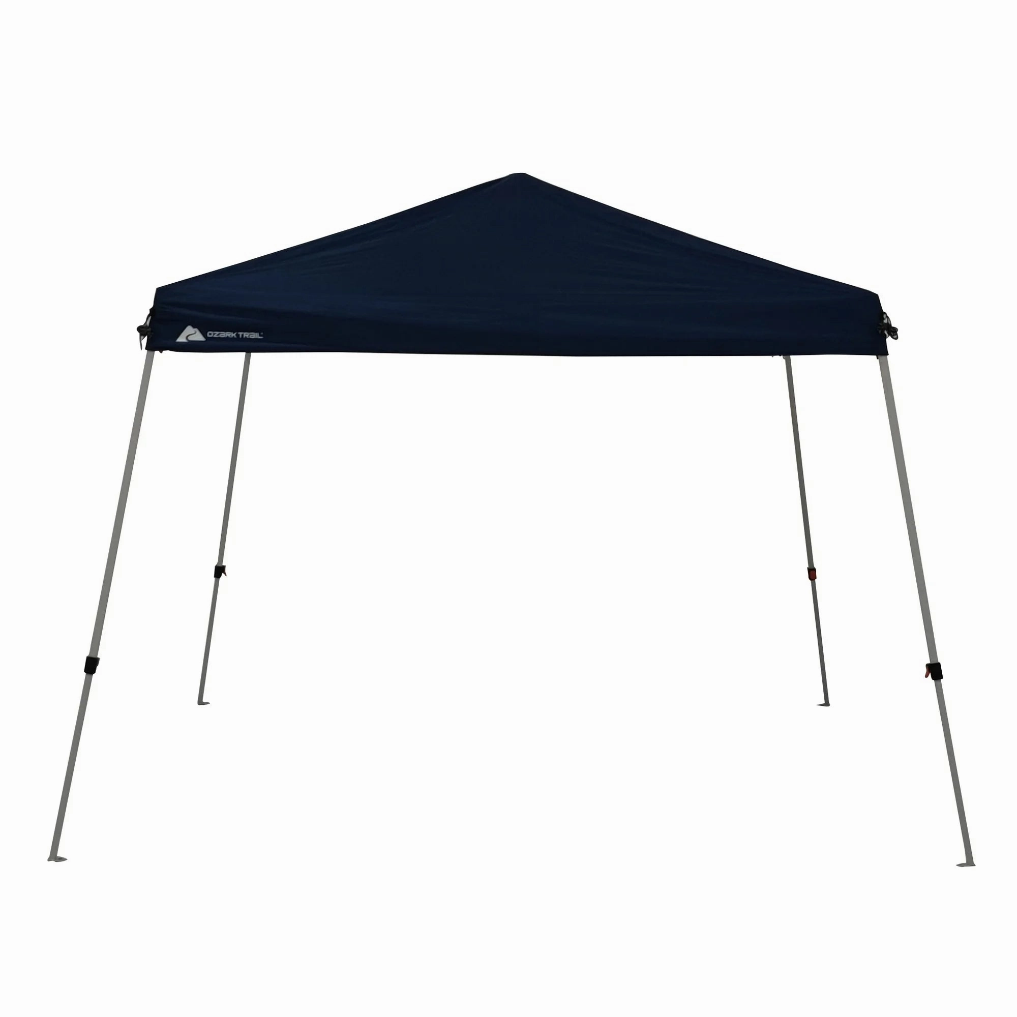 Ozark Trail FGA88DB2 10 ft x 10 ft Instant Slant Leg Canopy Pop-Up Shading Shelter, Dusty Blue
