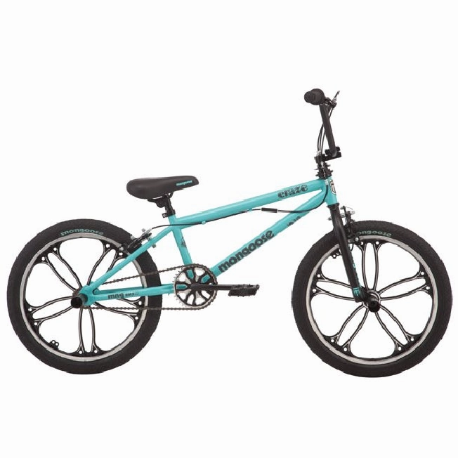 Pacific Cycle R1705WMC Mongoose Craze Freestyle BMX Bike, 20-inch Mag wheels, 4 Freestyle Pegs, Black, Mint