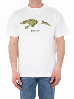 Palm Angels Logo Printed Crewneck T-Shirt