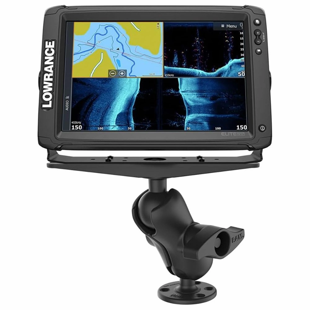 RAM Mounts RAM-D-111-C RAM Flat Surface Marine Electronic Heavy-Duty Universal Mount for 7''-10'' Fishfinders