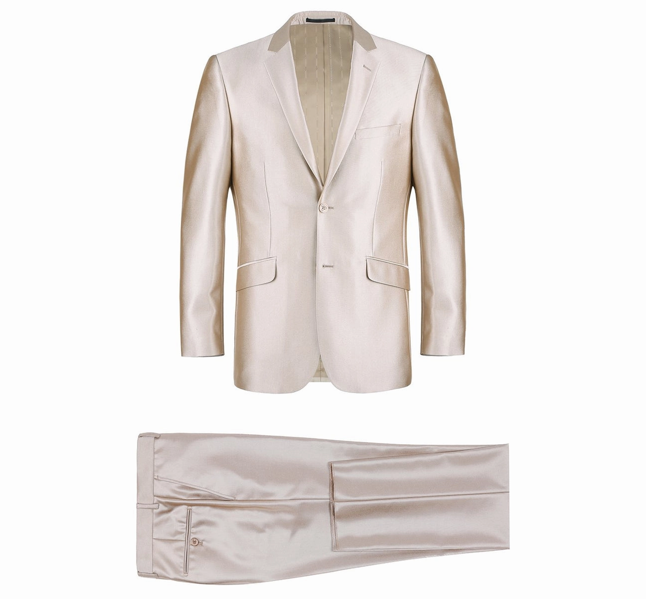 Renoir 207-3 Men's Sharkskin Italian Styled Two Piece Modern Fit Suit