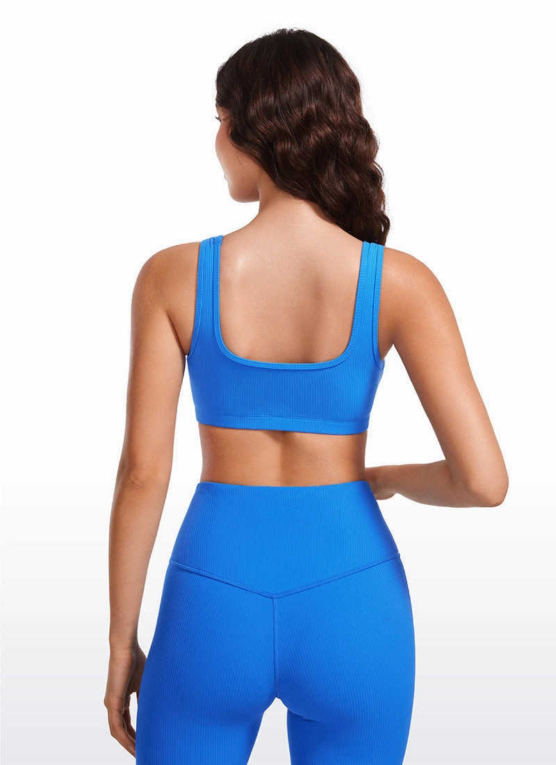 Ribbed Square Neck Padded Mini Bra