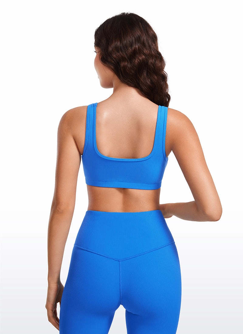 Ribbed Square Neck Padded Mini Bra