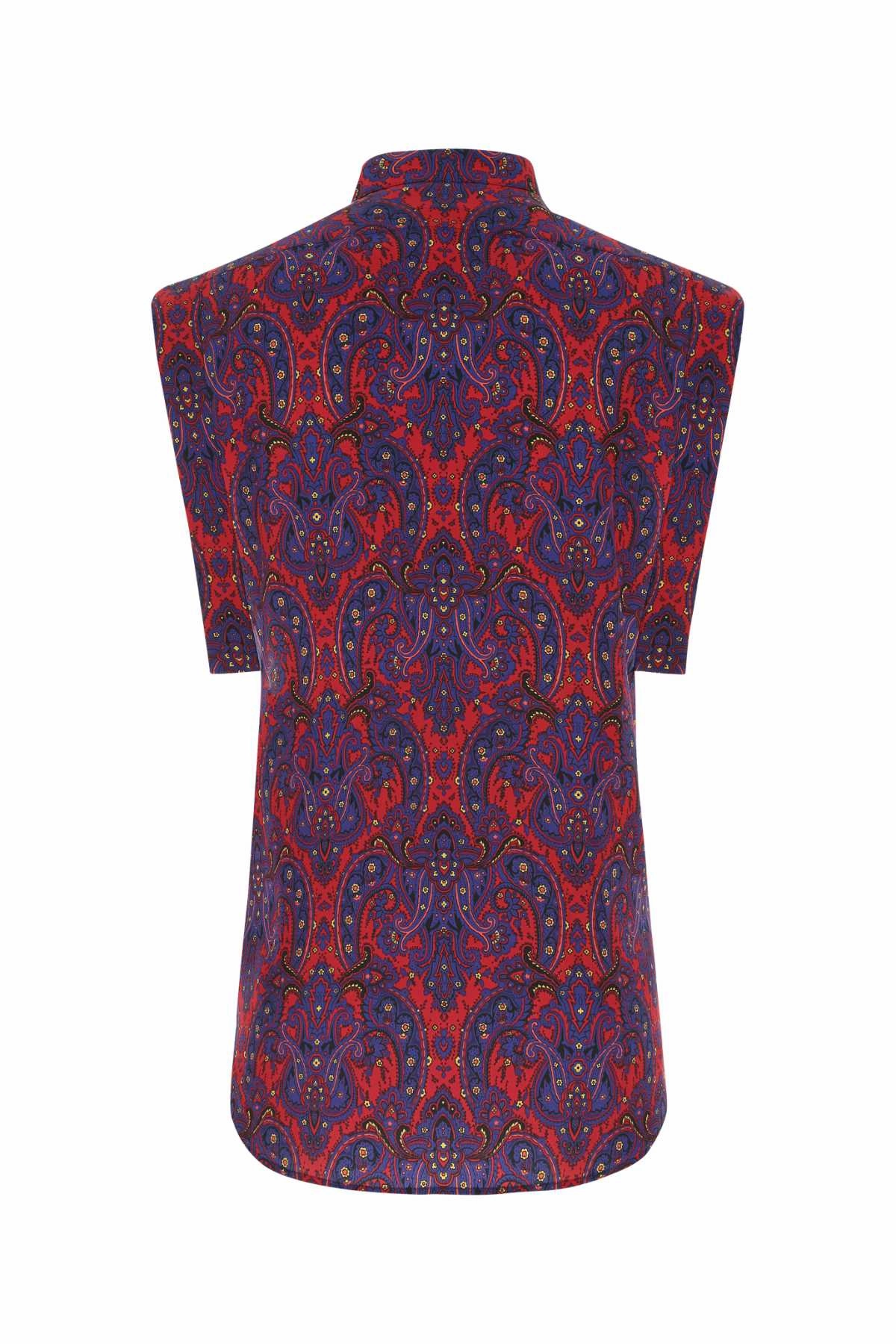 Saint Laurent All-Over Printed Sleeveless Shirt