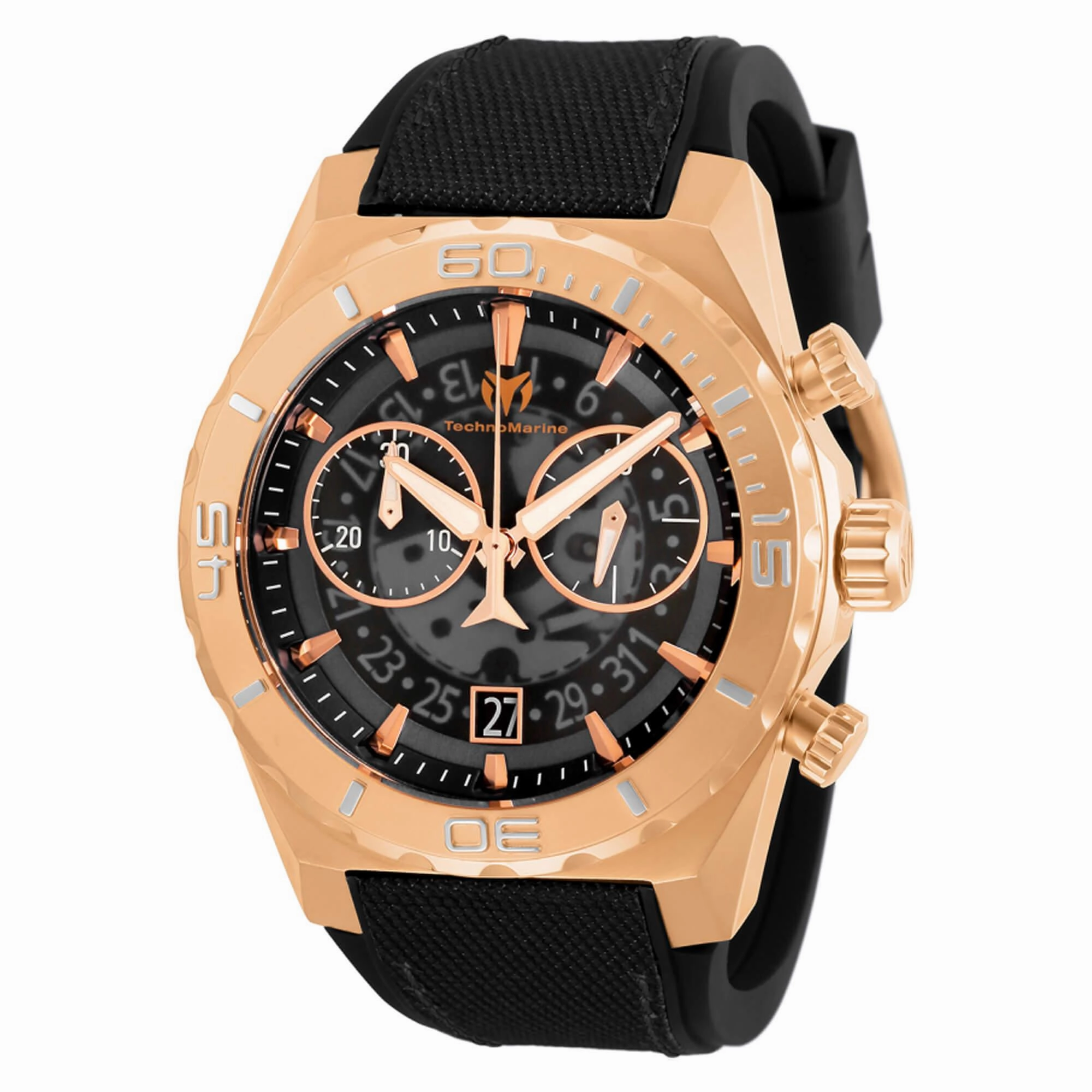 Technomarine Men's Watch - Reef Shark Quartz Chronograph Black Dial Strap | TM-519011