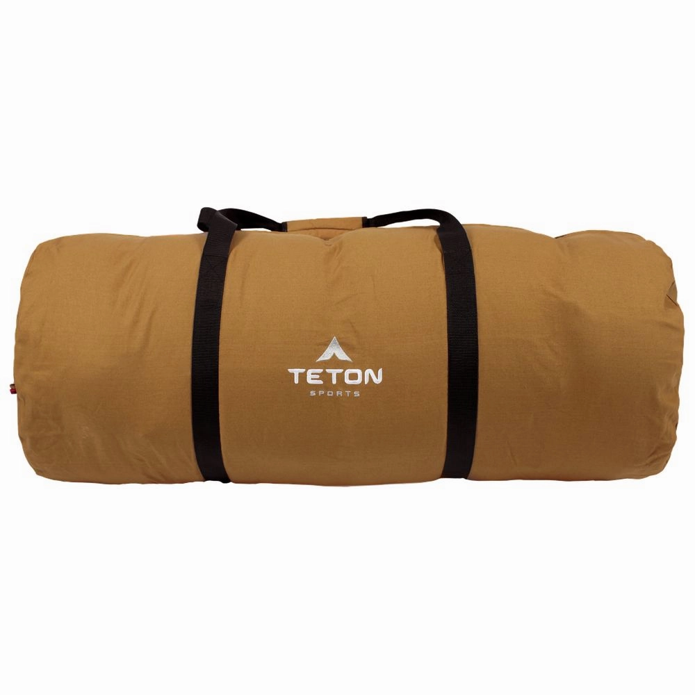 TETON Sports 1025R Deer Hunter -35 F Canvas Sleeping Bag - Right Zipper - Brown/Buffalo Plaid
