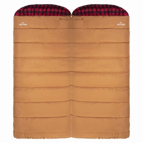 TETON Sports 1025R Deer Hunter -35 F Canvas Sleeping Bag - Right Zipper - Brown/Buffalo Plaid
