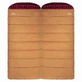 TETON Sports 1025R Deer Hunter -35 F Canvas Sleeping Bag - Right Zipper - Brown/Buffalo Plaid
