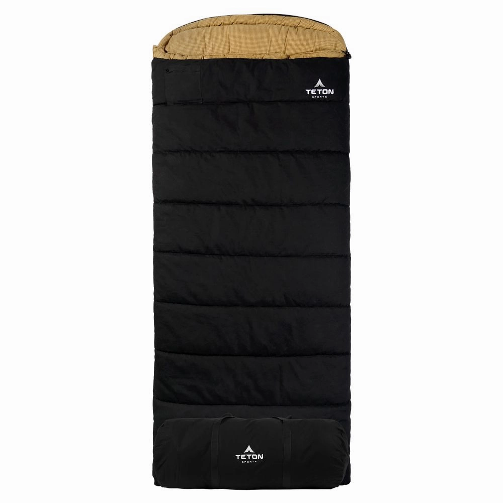 TETON Sports 1027R Deer Hunter -35 F Canvas Sleeping Bag - Right Zipper - Black/Tan