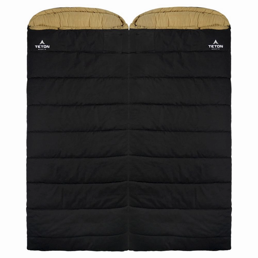 TETON Sports 1027R Deer Hunter -35 F Canvas Sleeping Bag - Right Zipper - Black/Tan