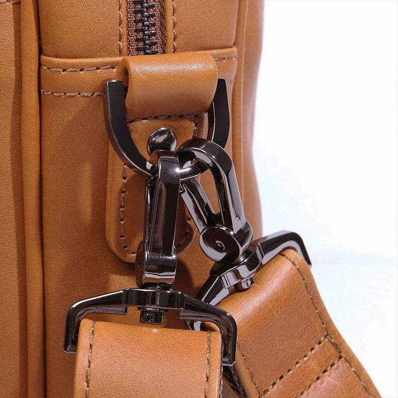 TucciPolo 7348B-2 Bright Brown Genuine Cowhide Men's Laptop Briefcase handbag