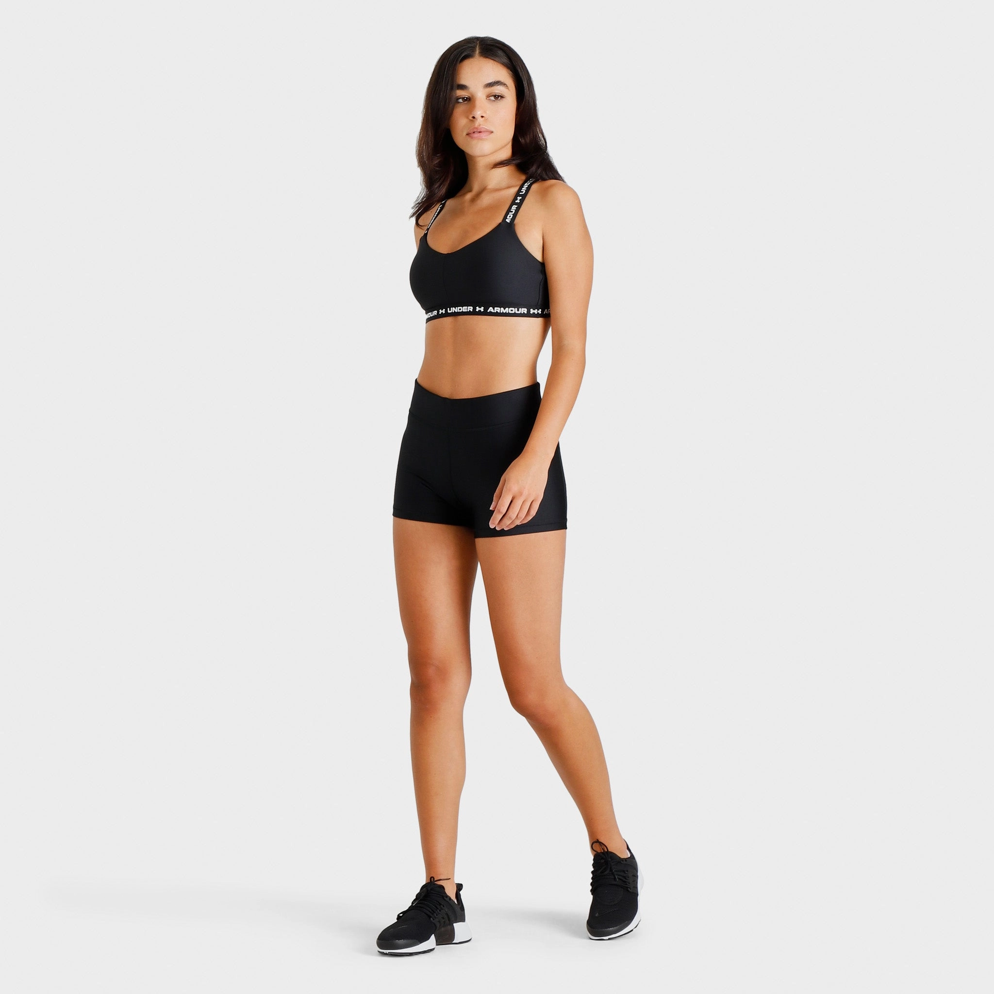 Under Armour Women's Crossback Low Bra Black / White - White