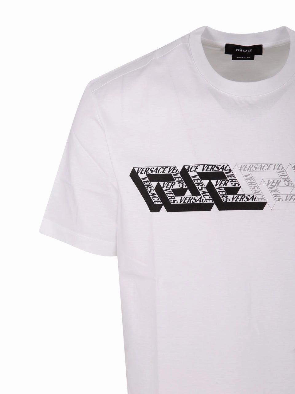 Versace Greca Logo Printed Crewneck T-Shirt
