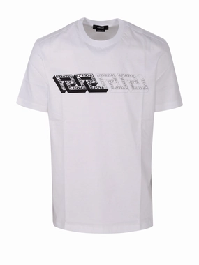 Versace Greca Logo Printed Crewneck T-Shirt