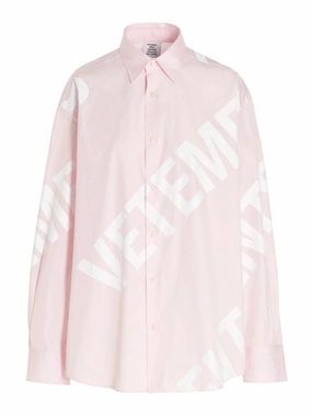Vetements Logo Printed Buttoned Shirt