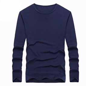 West Louis™ Cotton Solid Color Long Sleeved T Shirt