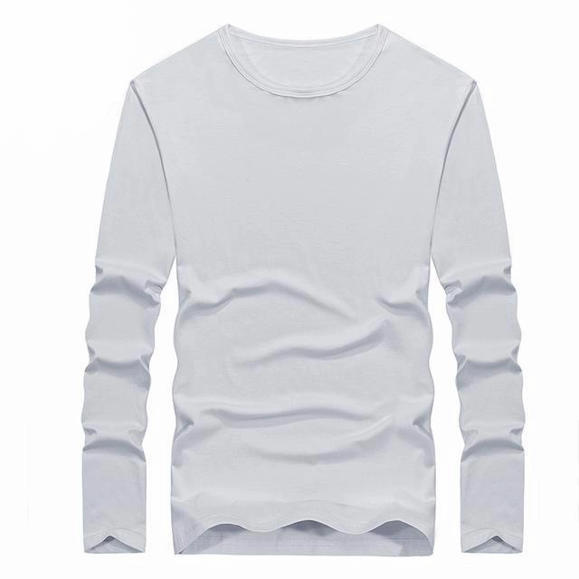 West Louis™ Cotton Solid Color Long Sleeved T Shirt