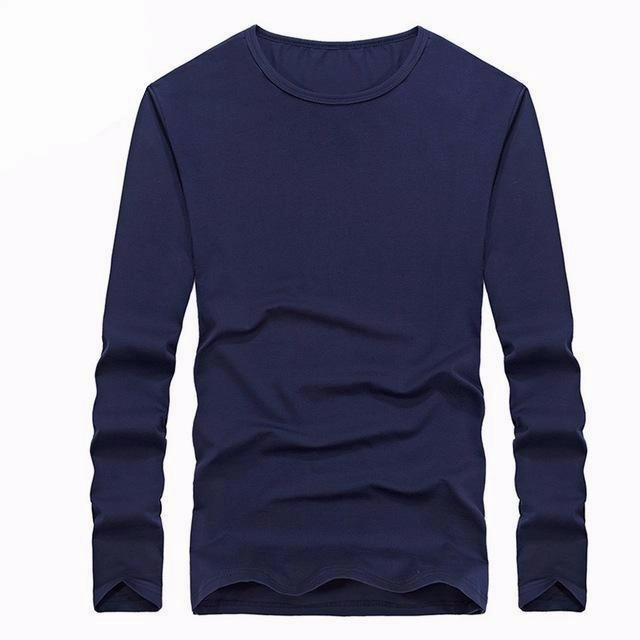 West Louis™ Cotton Solid Color Long Sleeved T Shirt