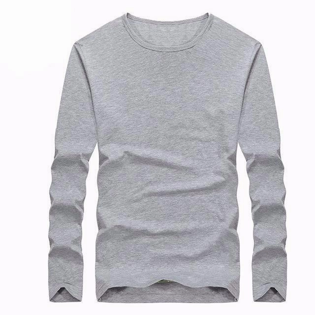 West Louis™ Cotton Solid Color Long Sleeved T Shirt