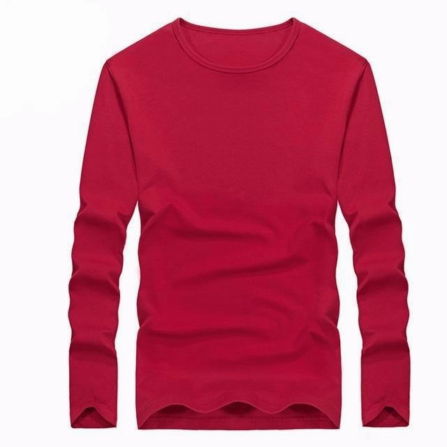 West Louis™ Cotton Solid Color Long Sleeved T Shirt