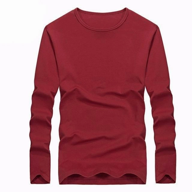 West Louis™ Cotton Solid Color Long Sleeved T Shirt