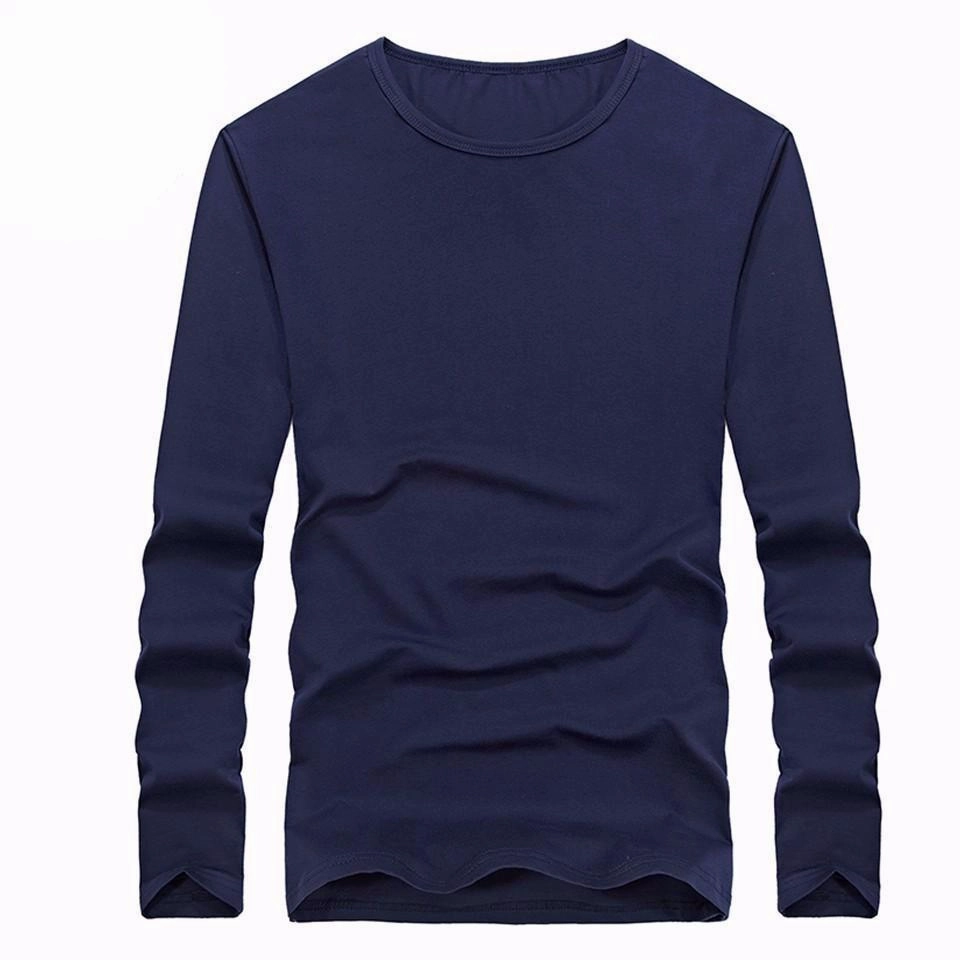 West Louis™ Cotton Solid Color Long Sleeved T Shirt