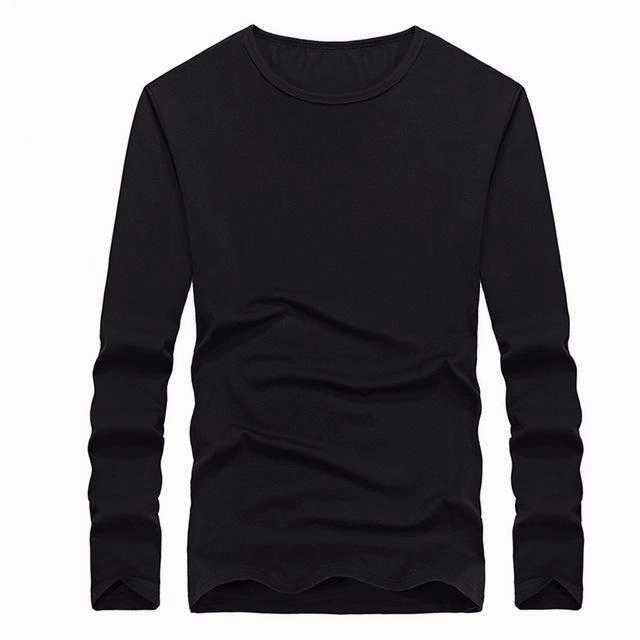 West Louis™ Cotton Solid Color Long Sleeved T Shirt