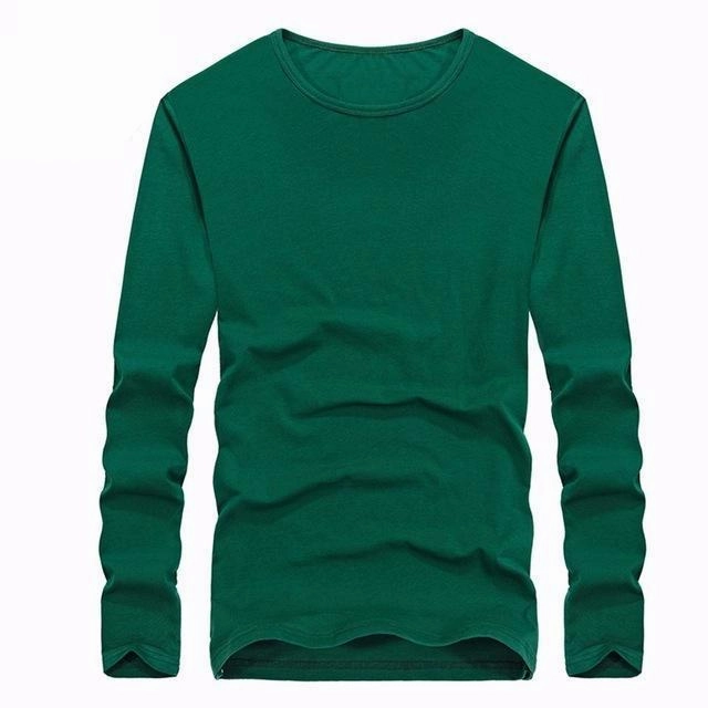West Louis™ Cotton Solid Color Long Sleeved T Shirt