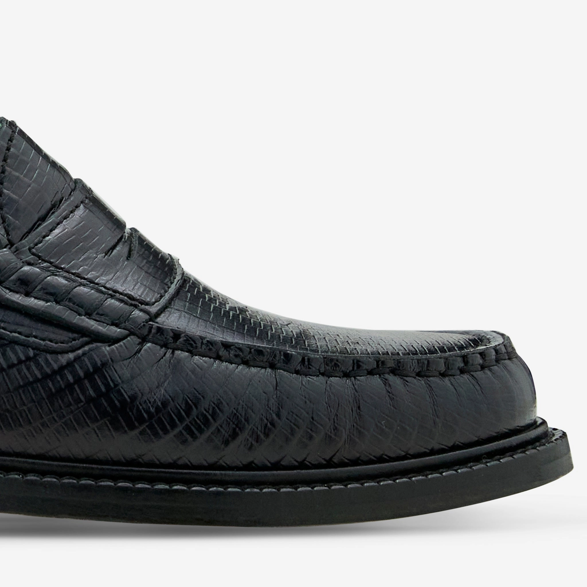 Yardee Mocassin Loafer Black Lizard Pattern
