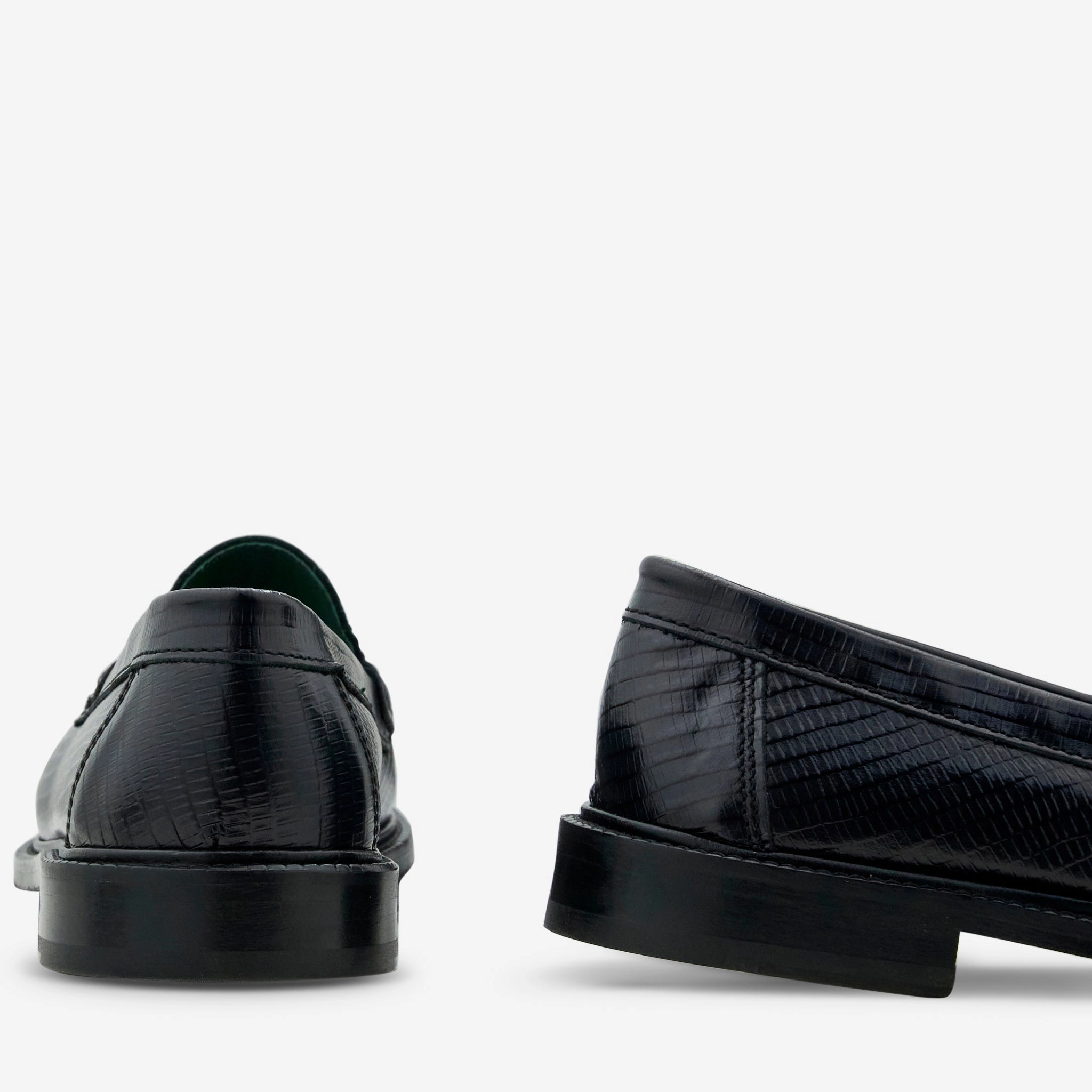 Yardee Mocassin Loafer Black Lizard Pattern