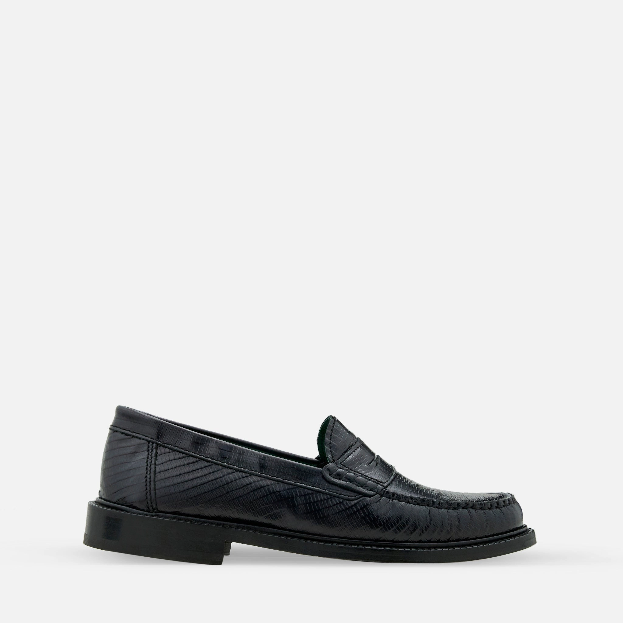 Yardee Mocassin Loafer Black Lizard Pattern
