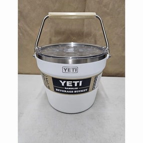 Yeti 21071501555 Rambler Beverage Bucket, Double-wall Vacuum Insulated Ice Bucket With Lid, White