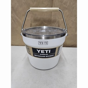 Yeti 21071501555 Rambler Beverage Bucket, Double-wall Vacuum Insulated Ice Bucket With Lid, White