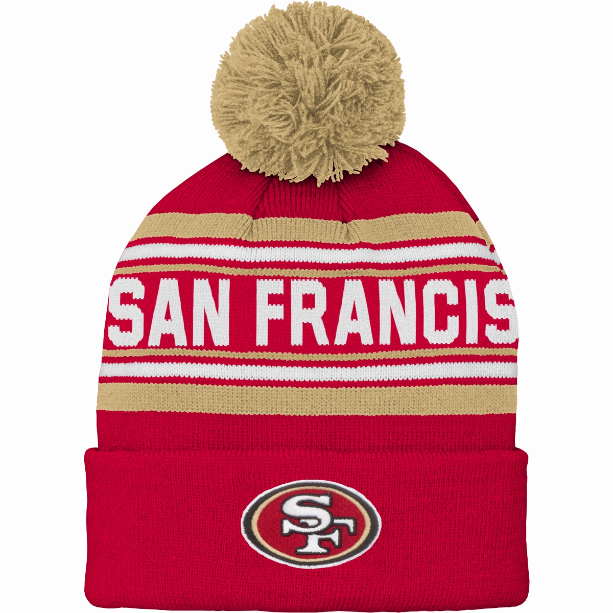 Youth 49ers Jacquard Cuffed Knit with Pom