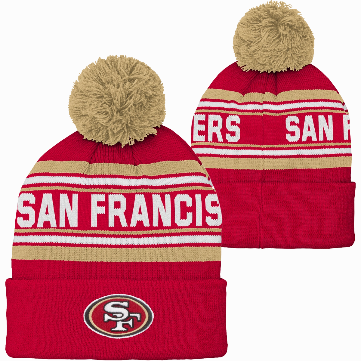 Youth 49ers Jacquard Cuffed Knit with Pom